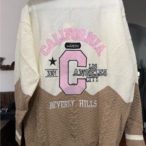 Los Angeles City Sweater - Cream and Brown